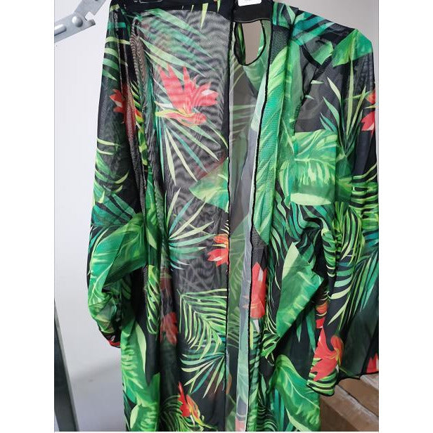 Sexy Leaf Floral  Print One Piece