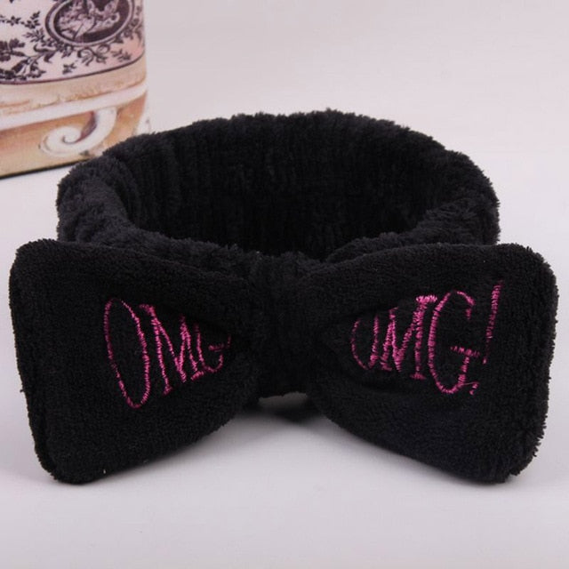 OMG  Fleece Face Wash Bow Hairband