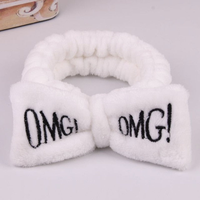 OMG  Fleece Face Wash Bow Hairband