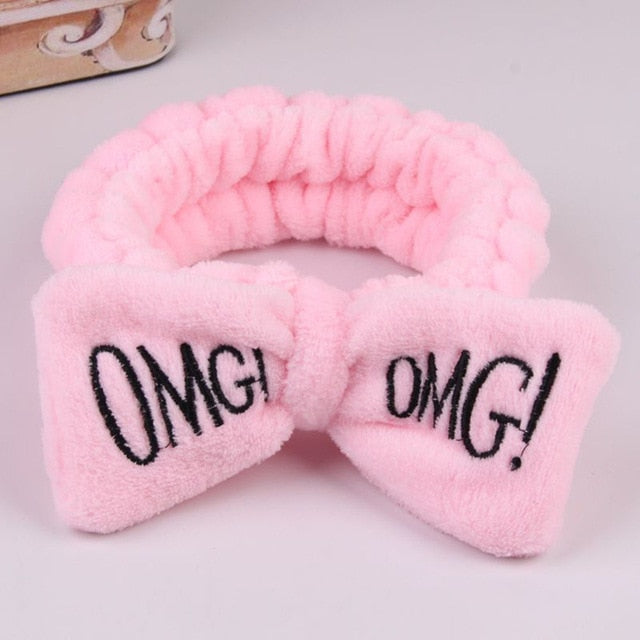 OMG  Fleece Face Wash Bow Hairband