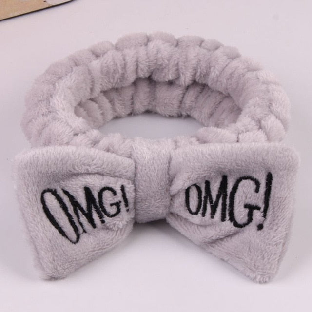 OMG  Fleece Face Wash Bow Hairband