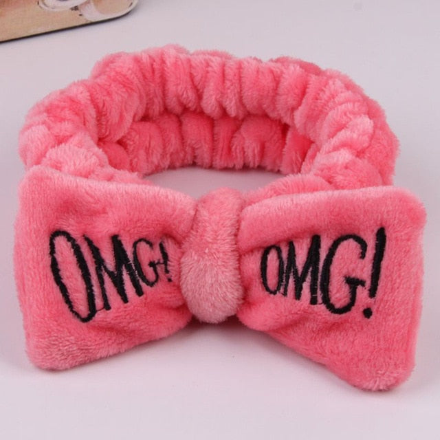 OMG  Fleece Face Wash Bow Hairband
