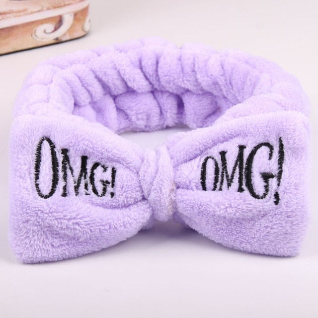 OMG  Fleece Face Wash Bow Hairband