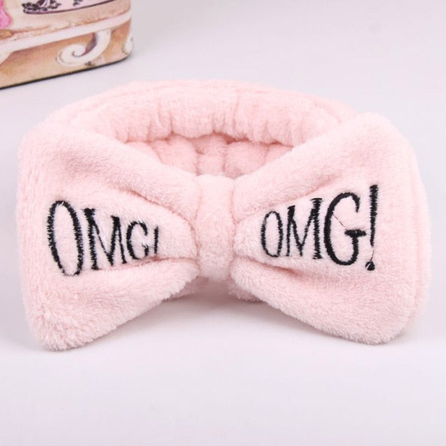 OMG  Fleece Face Wash Bow Hairband