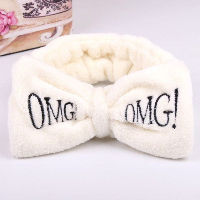 OMG  Fleece Face Wash Bow Hairband