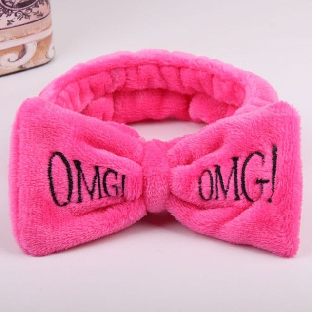 OMG  Fleece Face Wash Bow Hairband