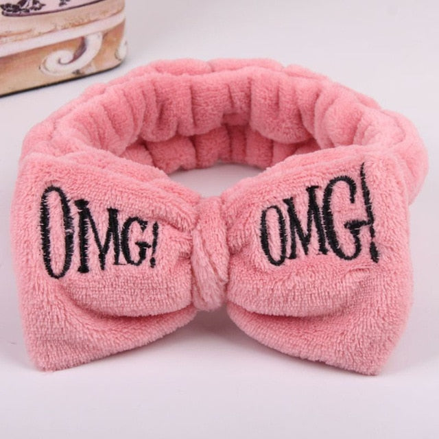 OMG  Fleece Face Wash Bow Hairband