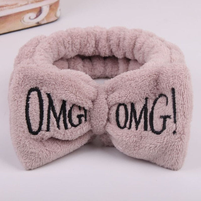 OMG  Fleece Face Wash Bow Hairband