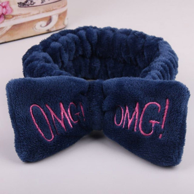 OMG  Fleece Face Wash Bow Hairband