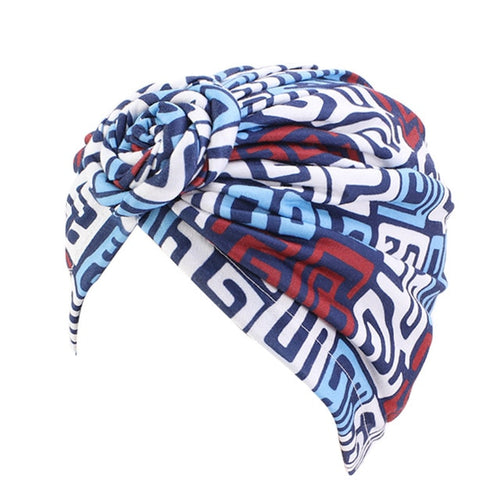 African pattern flower turban Muslim stretch headwrap