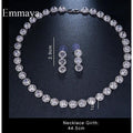 Round Jewelry White Gold Color AAA Cubic Zircon Bib Set
