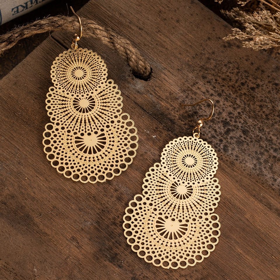 Vintage Boho Leaf Earrings