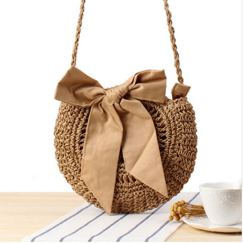 Rattan Straw Crossbody