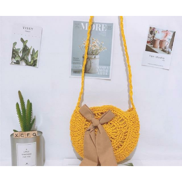 Rattan Straw Crossbody