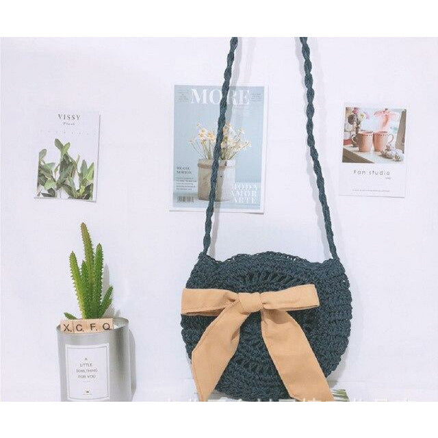 Rattan Straw Crossbody