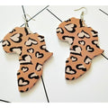 Tribal Wood Colorful Painting  Earrings