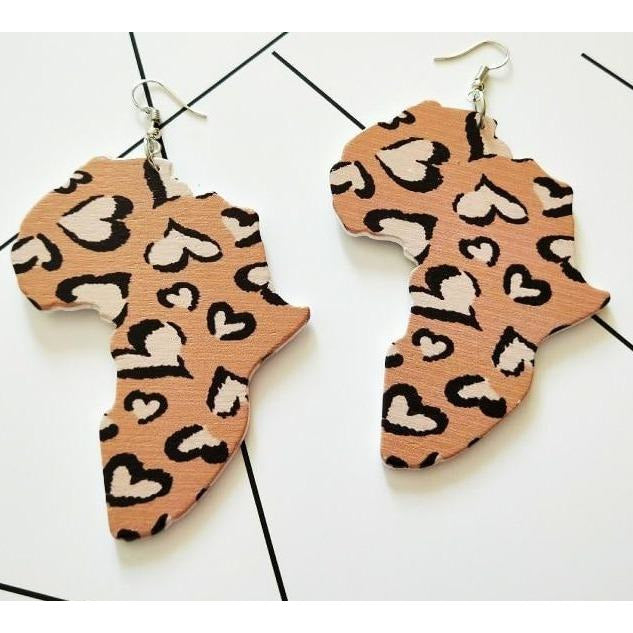 Tribal Wood Colorful Painting  Earrings