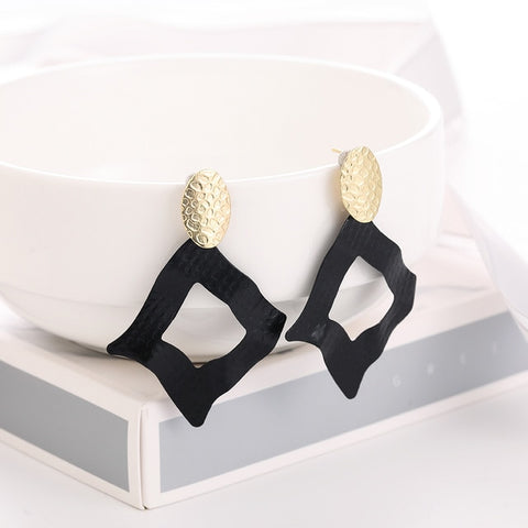 Matte textured wavy Drop Earrings