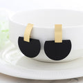 Matte half Moon Drop Earrings