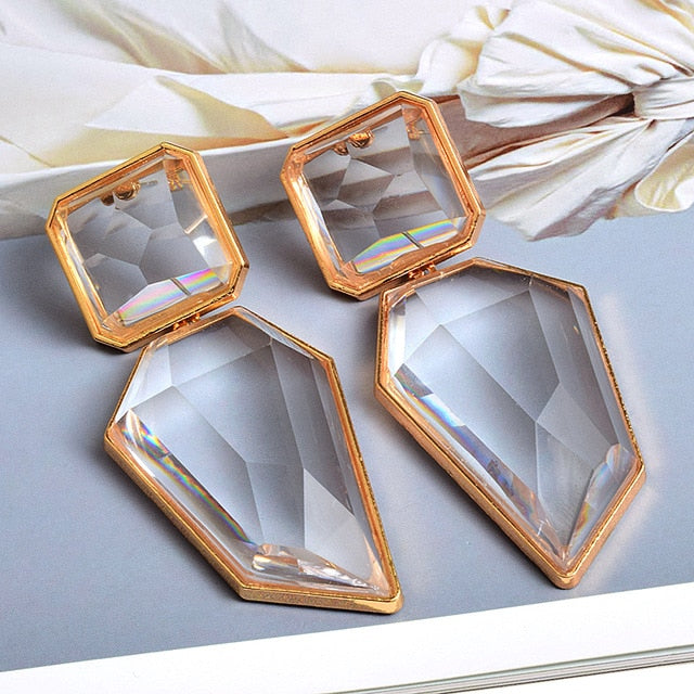 Clear And Pure Resin Drop Earrings
