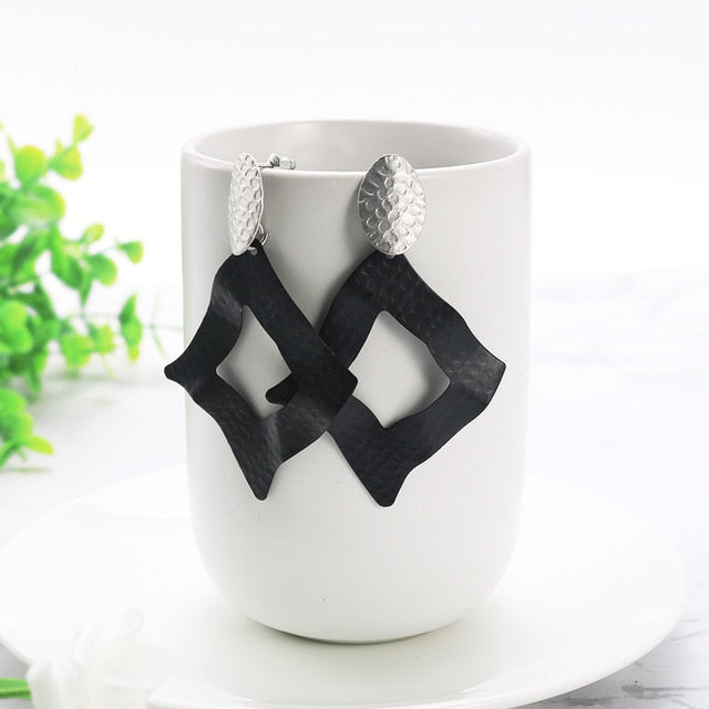 Matte textured wavy Drop Earrings