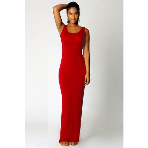 High Stretch  Sleeveless Maxi Dress