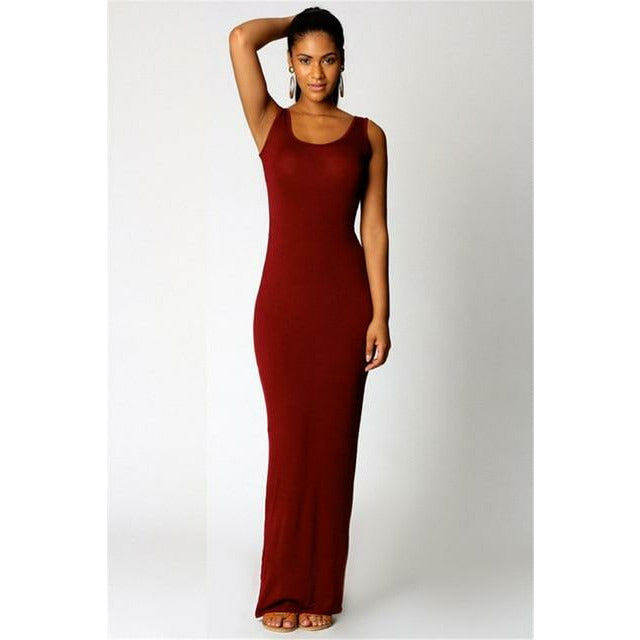 High Stretch  Sleeveless Maxi Dress
