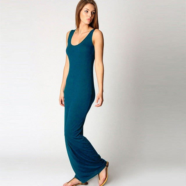 High Stretch  Sleeveless Maxi Dress