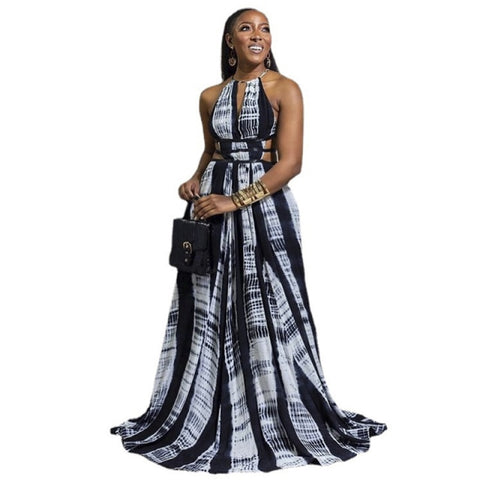 Tie dye sexy Backless maxi