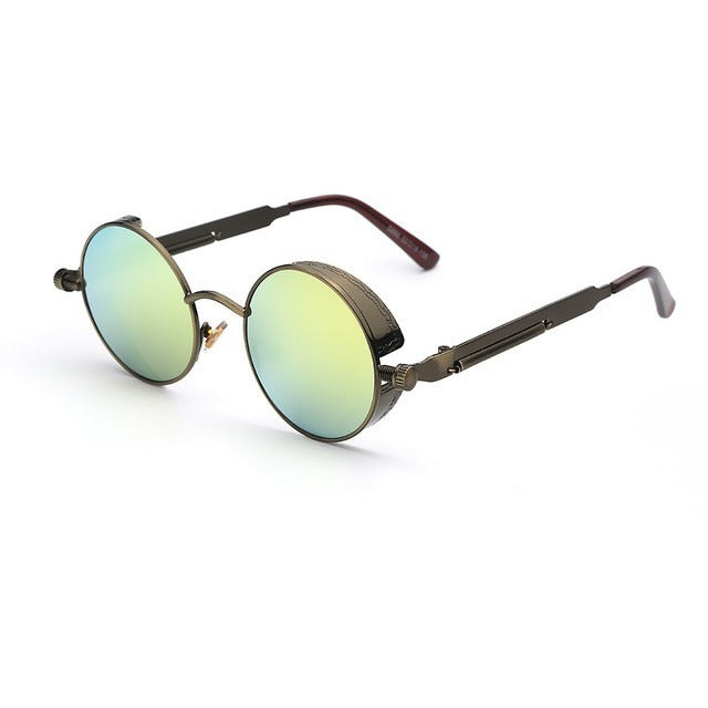 Mirror Lens Round  Steampunk Sunglasses