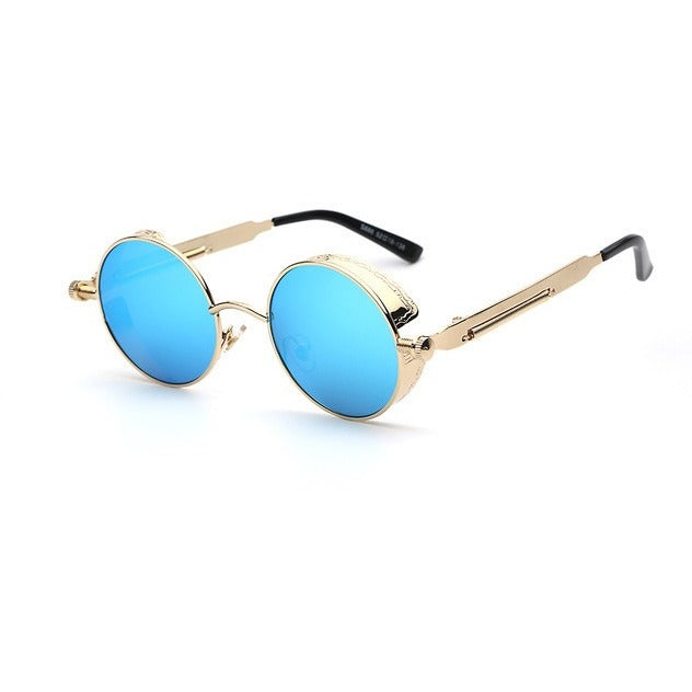 Mirror Lens Round  Steampunk Sunglasses