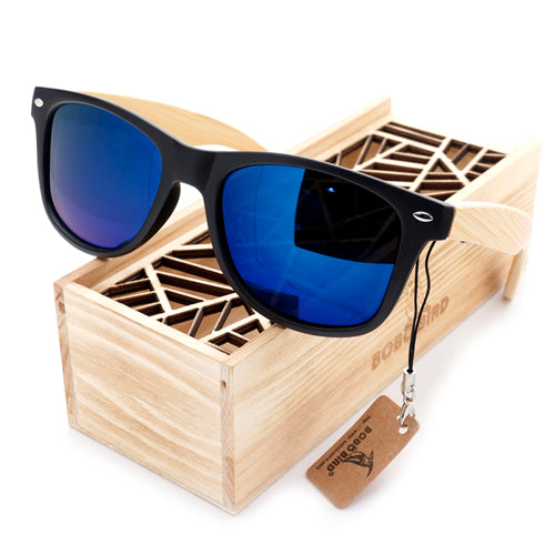 BOBO BIRD Men Summer Style Vintage Black Square Sunglasses