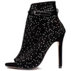 Crystal  Rhinestone Buckle strap stiletto