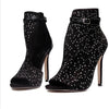 Crystal  Rhinestone Buckle strap stiletto