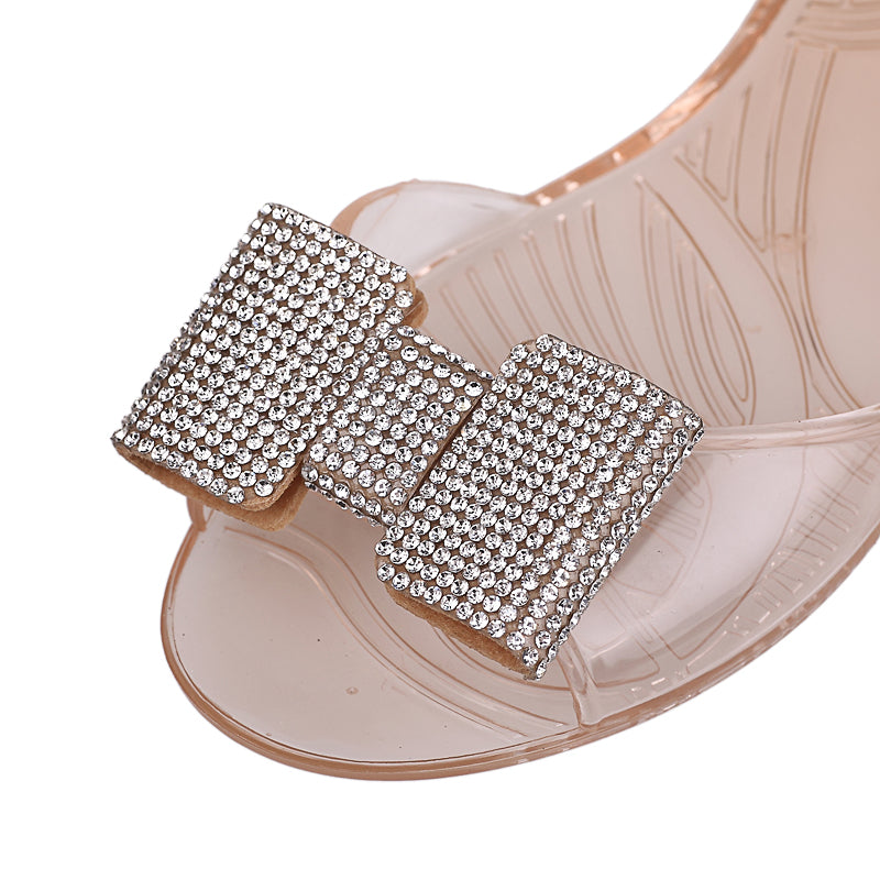 Bow top transparent jelly sandal
