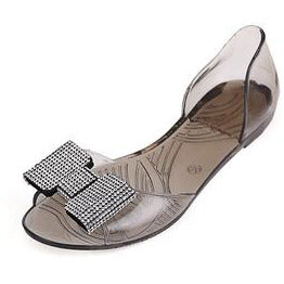 Bow top transparent jelly sandal