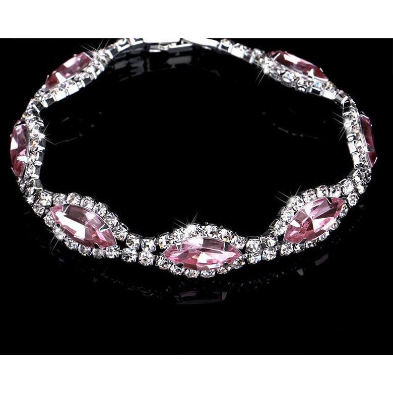 Oval Stone  Rhinestone and Crystal Bracelet