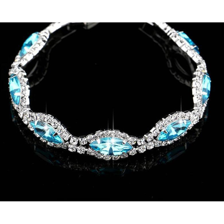 Oval Stone  Rhinestone and Crystal Bracelet