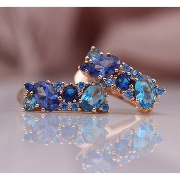 Mix Round Oval Natural Zircon Dangle Earring