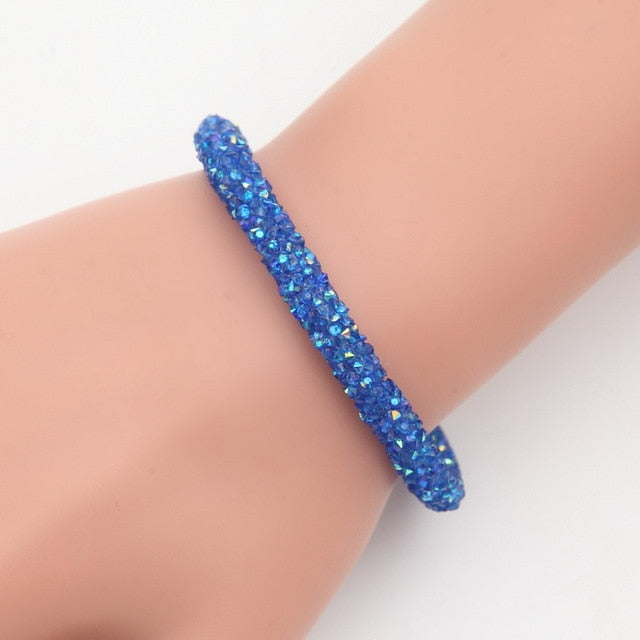 Mesh Crystal Cuff With Magnetic Clasp