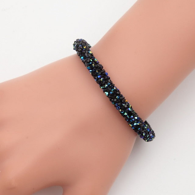 Mesh Crystal Cuff With Magnetic Clasp