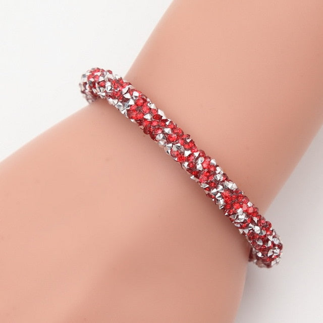 Mesh Crystal Cuff With Magnetic Clasp