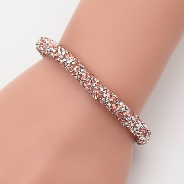 Mesh Crystal Cuff With Magnetic Clasp
