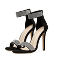 Crystal buckle strap Heel Sandals