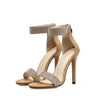 Crystal buckle strap Heel Sandals